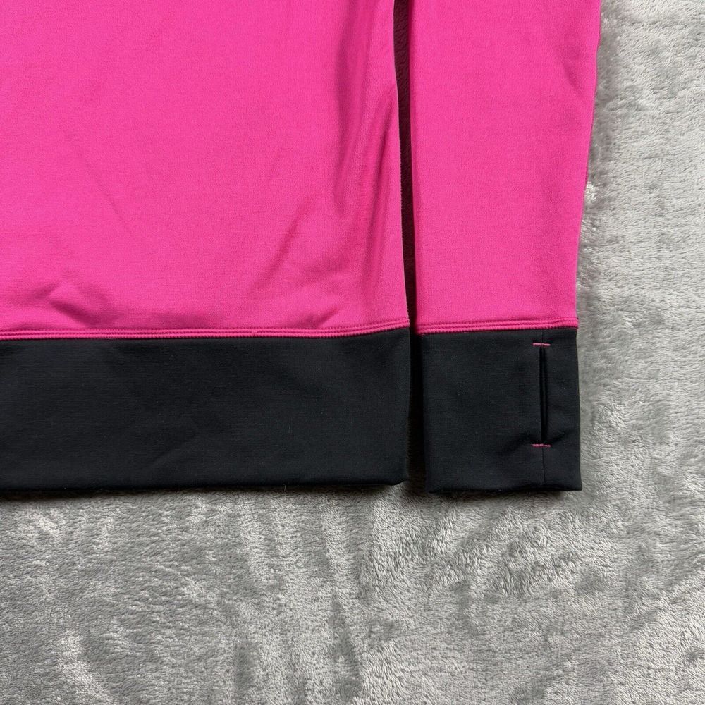 Nike Therma-fit Hoodie Womens Small Pink Swoosh Pullover Thumbholes Fleece - Picture 8 of 14
